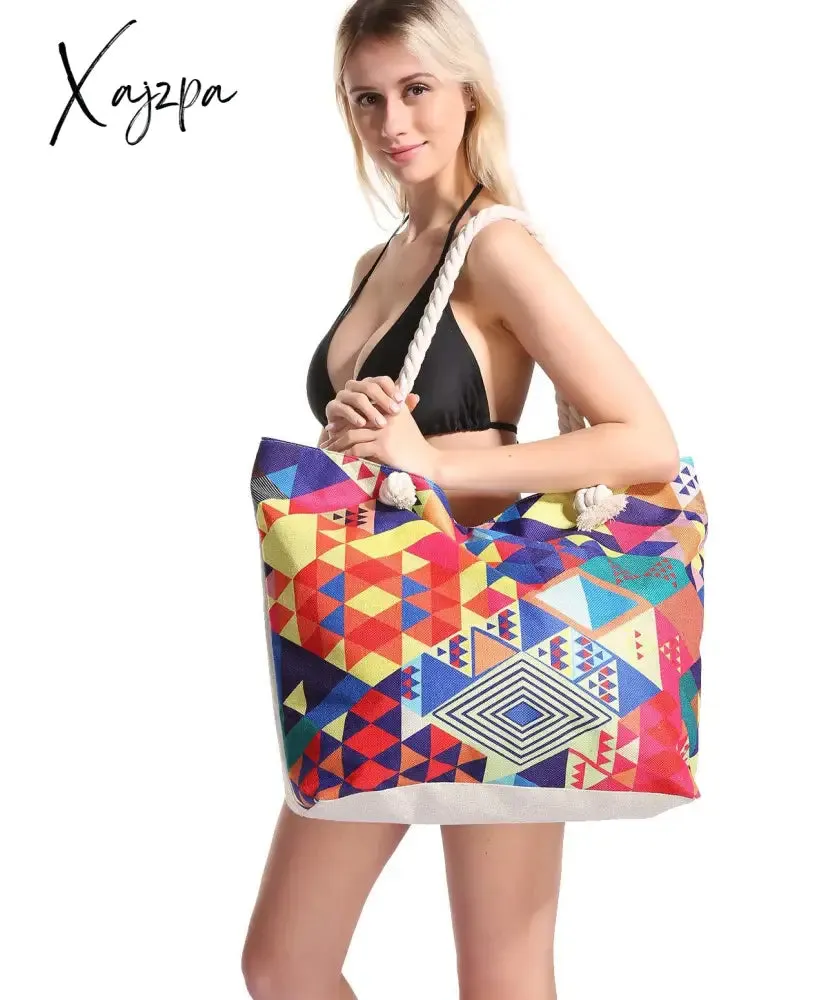 Xajzpa - Summer Bag Bohemian Multifunctional Waterproof Beach Bag Swimsuit Storage Wash Bag Portable Women's Summer Bag Bolsas